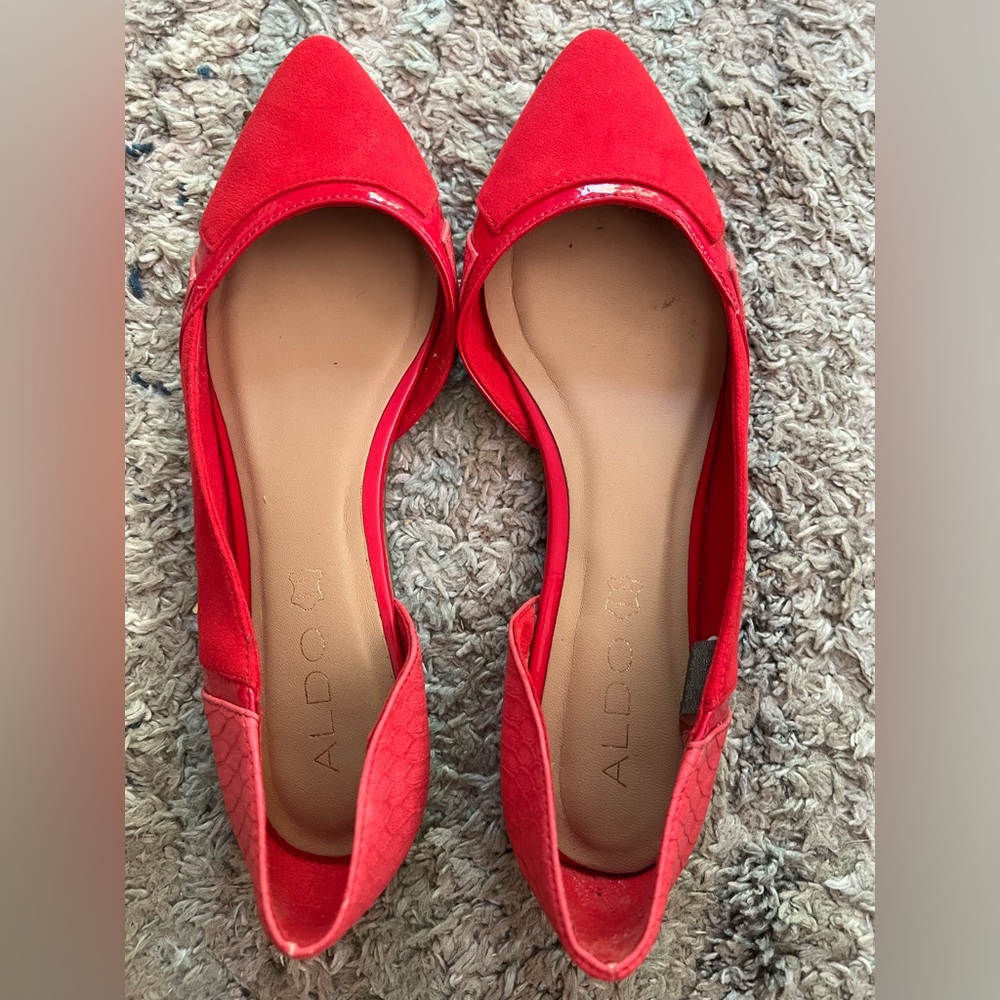 Red Aldo flats Size 9
